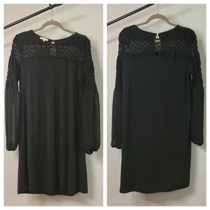 Maurices Black Sheath Dress with Long Bishop Sleeves for Cocktail